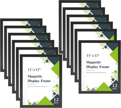 Relx 12 Pack Magnetic Sign Holder 11 x 17 Wall Mount NEW SEALED