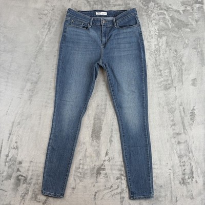 Levi s Signature Jeans Damen W32 L32 Blau Mid-Rise Skinny Stretch Denim