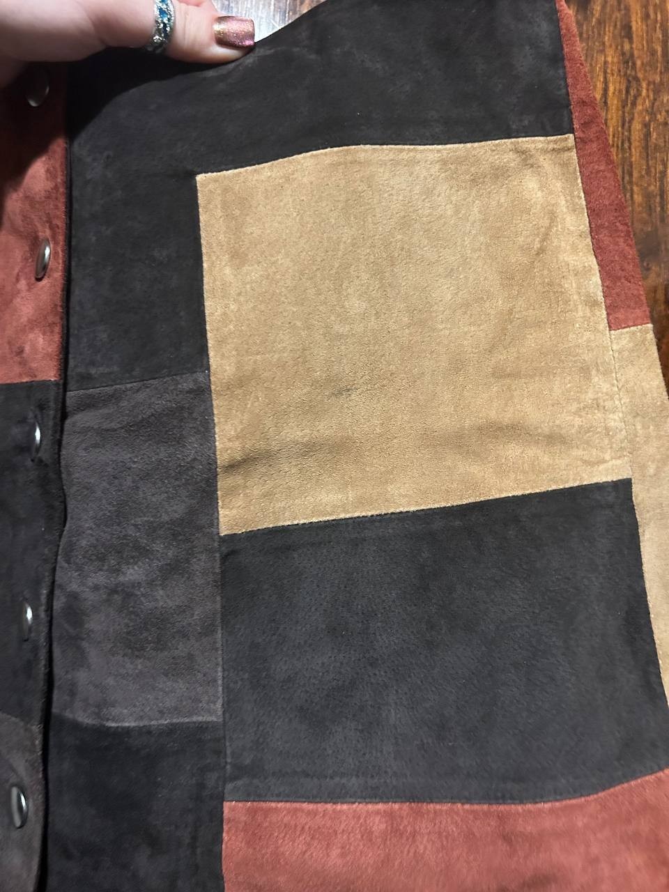 Mango MNG Suede Patchwork Mini Skirt Women’s US 6… - image 5