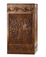 Cremation Urns for Ashes - Wooden Tree of Life Urn Box for Adults  Pets