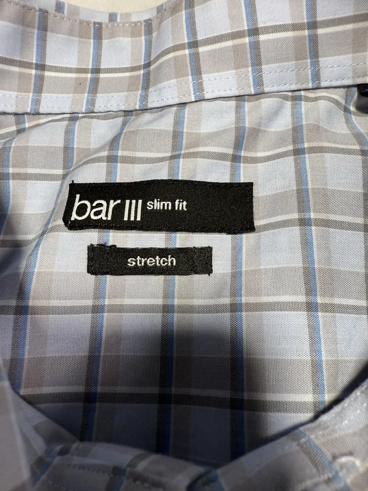 Camisa social Bar 111 slim fit elástica com botões - azul M-15- 15 1/2" - 34/35 - Imagem 2 de 4