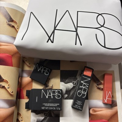 Nars Bronzing Powder 03 Laguna + Lippenstift 121 gratis Vogel + Kosmetiktasche 23 x 16 cm