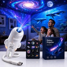 Galaxy Starry Sky Night Light Projector, 2-in-1 with 12 12 Projection Films