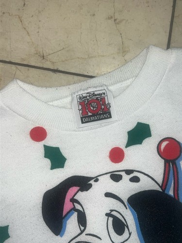 Vintage 1990s DISNEY 101 DALMATIONS CHRISTMAS KIDS CREWNECK SWEATSHIRT - Picture 3 of 4