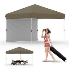 10x10 Pop Up Canopy Tent Outdoor Canopy One-Person Set Up Heavy Duty Commerci...