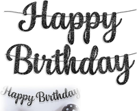 Happy Birthday Banner,Glitzerschrift Geburtstage Girlande,Geburtstagsdeko,Party