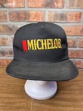Vintage Michelob Beer Made In USA Embroidered Logo Black Snapback Hat