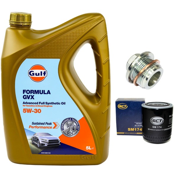 MotoröL Filter Set 5W-30 5 Liter + ÖLablassschraube FüR Audi A4 A8 2.8 8D2 4D2-image