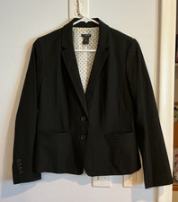 Ann Taylor Petite Black Single-Breasted Tailored Blazer Size 8P