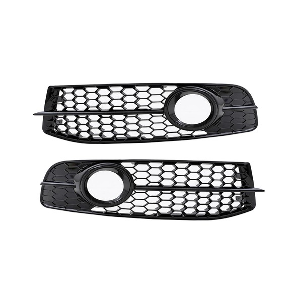 Satz Waben Nebelscheinwerfergitter Schwarz Glanz FüR Audi A6 C6 S-Line S6 08-11-image