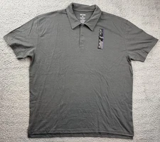 True Classic Polo Shirt Mens XL Gray Short Sleeve Collared Cotton Blend