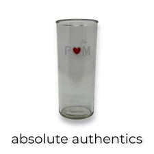 POM TEA Vintage Glass Raised Heart Leaf Logo Embossed Glass 6.5”