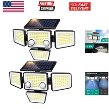 Solar Outdoor Lights - 3000LM 188 LED Motion Sensor Outdoor Lights, 4 Heads S...