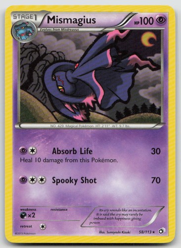 Mismagius 58/113 Rare Legendary Treasures Pokemon NM