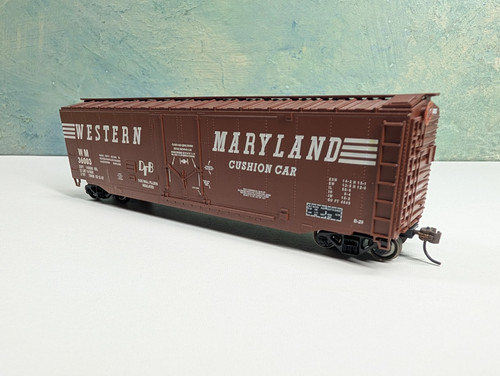 Coche de caja Bachmann escala HO 50' Western Maryland WM #36003 ruedas de metal LEER | Zustand: Used