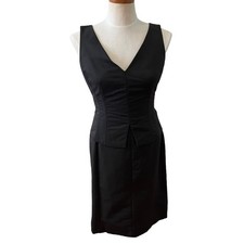 Banana Republic Monogram Fitted Sleeveless Sheath Dress Black 6