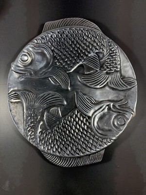 Vintage Collectible 1979 Vandor Imports Double Fish Aluminum Serving Platter