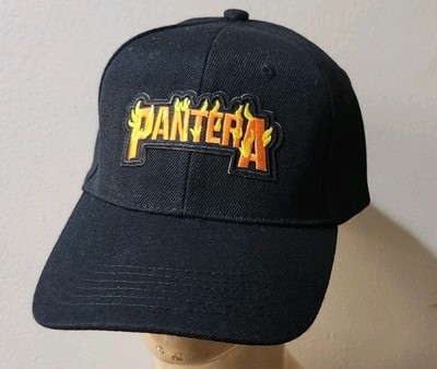 Pantera Hat Structured Baseball Cap Adjustable Closure Solid Black Pantera Hat