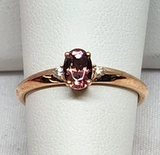 LC Lauren Conrad 10K Rose Gold Pink Tourmaline Diamond Accent Ring - Size 7