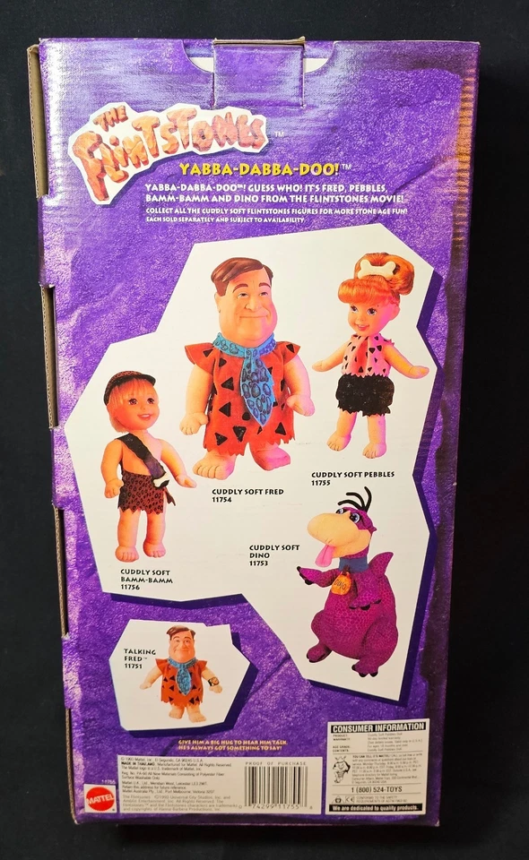 Mattel The Flintstones 1993 Cuddly Soft Pebbles 12" muñeca y guijarros juego mundial Foto 4 de 4
