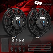2 X Universal 9 Pullpush 12-v Electric Radiator Cooling Fanmounting Kit Black