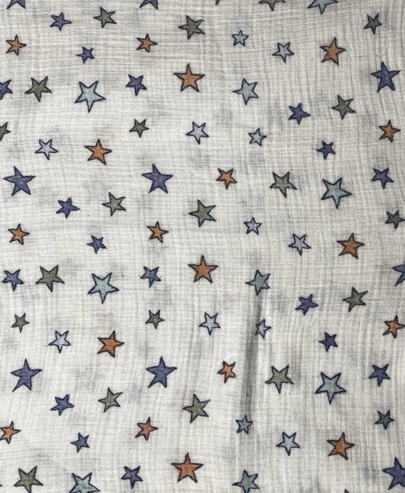 Manta de bebé Aden + Anais naranja verde azul gris estrellas suave blanco muselina envoltura Foto 4 de 4