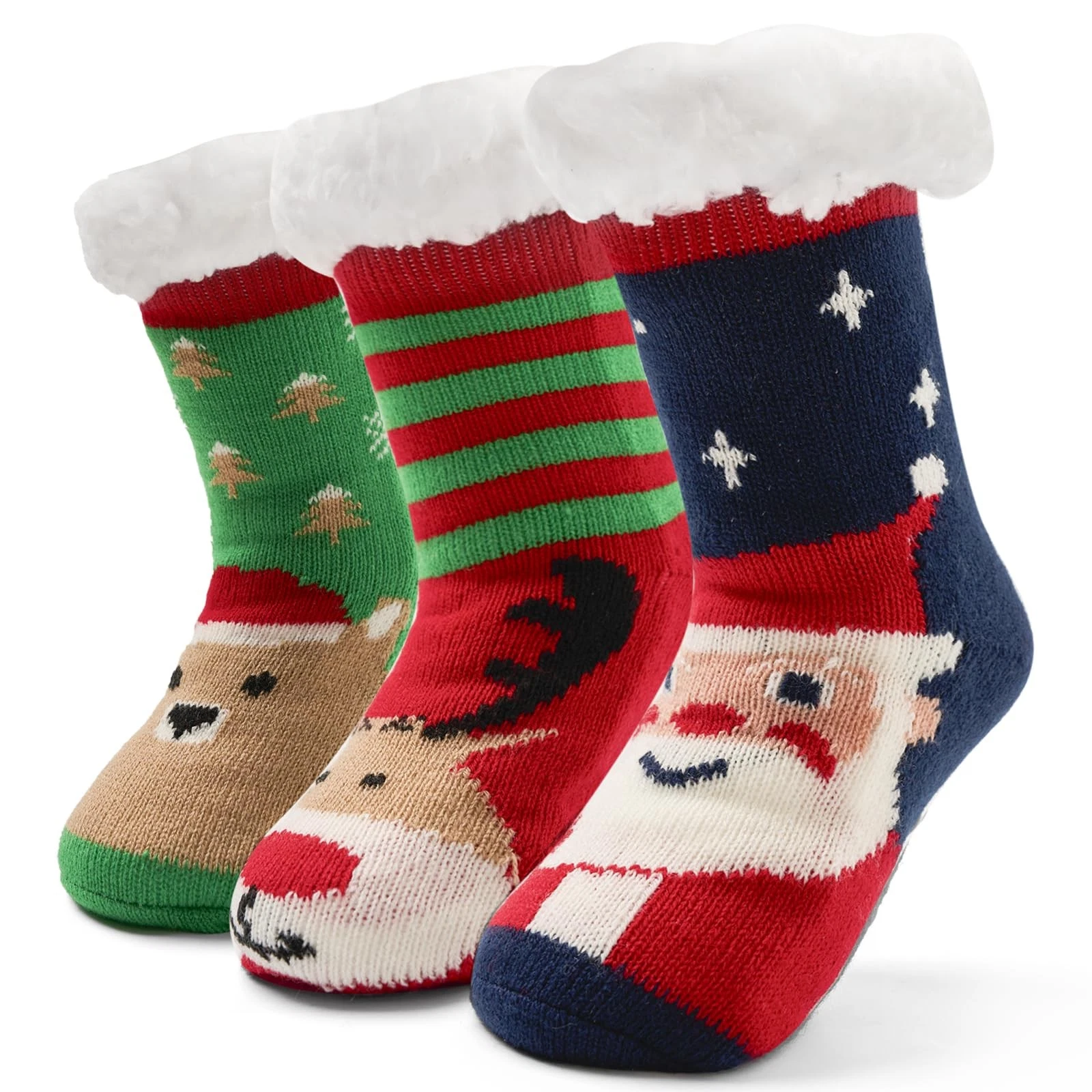 Girls Fuzzy Socks Winter Warm Kids Thick Thermal Fleece Lined Fluffy Home 3 Pack
