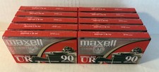 Lot of 10 Maxell UR-90 Normal-Bias Blank Audio Cassette Tapes Brand New Sealed
