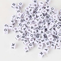 1000Pcs WüRfel Buchstabenperlen Zum AuffäDeln 6Mm Acryl WeißE Alphabet Perlen Mi