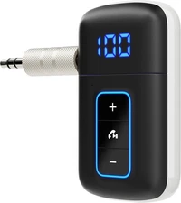 "Wireless 3.5mm Bluetooth Adapter with LED Display for Clear Audio Streaming "