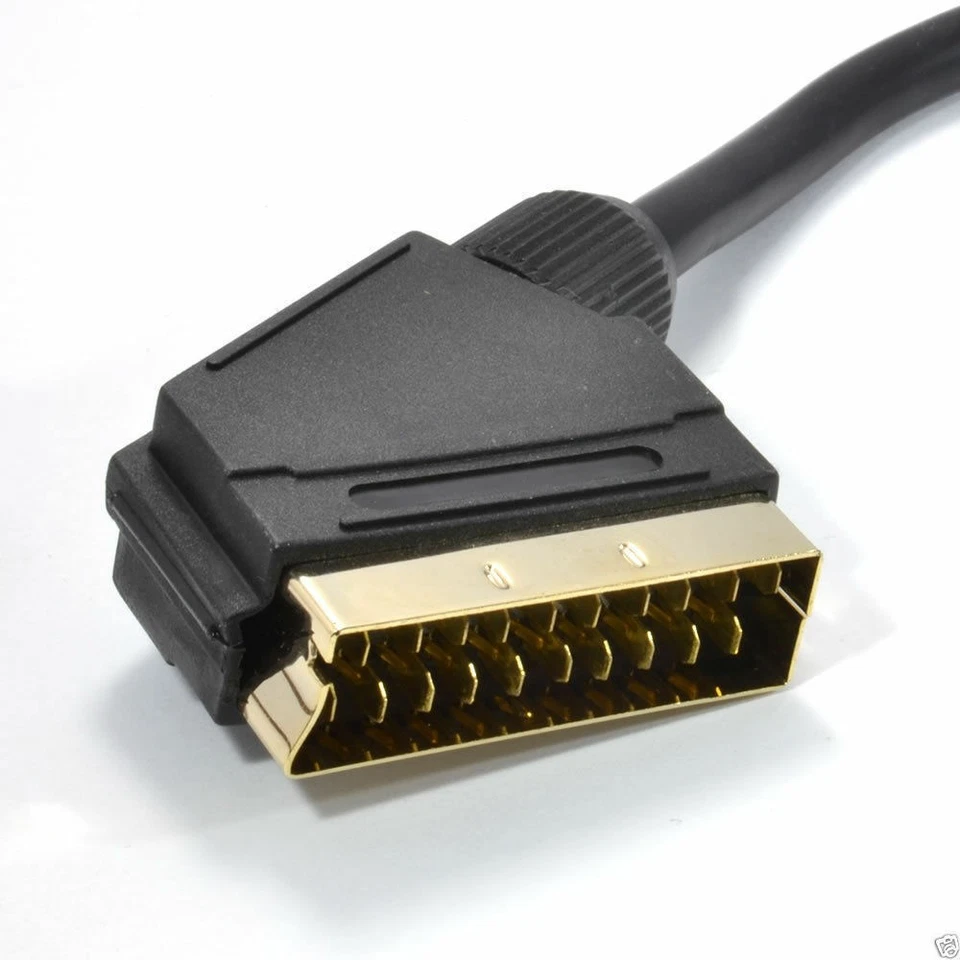 Scart Kabel 21 Pins Verbunden Schwarzes Kabel Goldstecker 3M - Bild 3 von 4