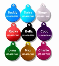 Cute Personalized Pet Name Tag – Double-Sided Round Engraved Dog Cat Accessory