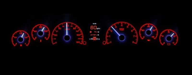 Kit plateado sistema calibre analógico camioneta Chevy Dakota Digital 1964-66 HDX-64C-PU-S Foto 3 de 4