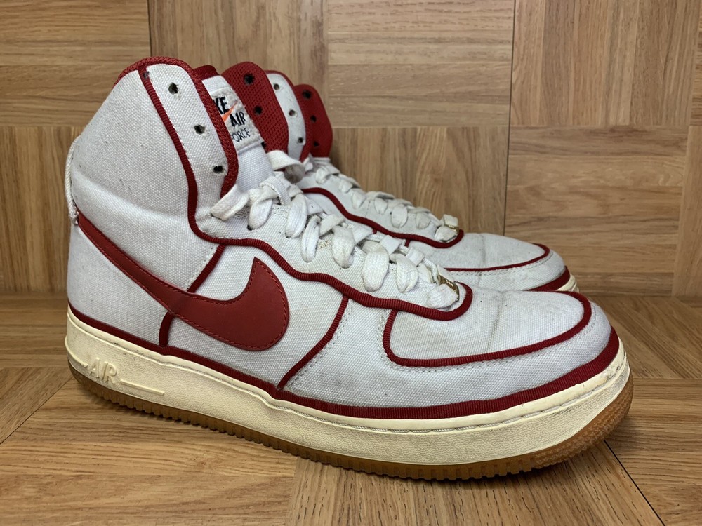 Rare Nike Air Force 1 AF1 LV8 Sail Bloodline Red 806403-101 Mens Size 12