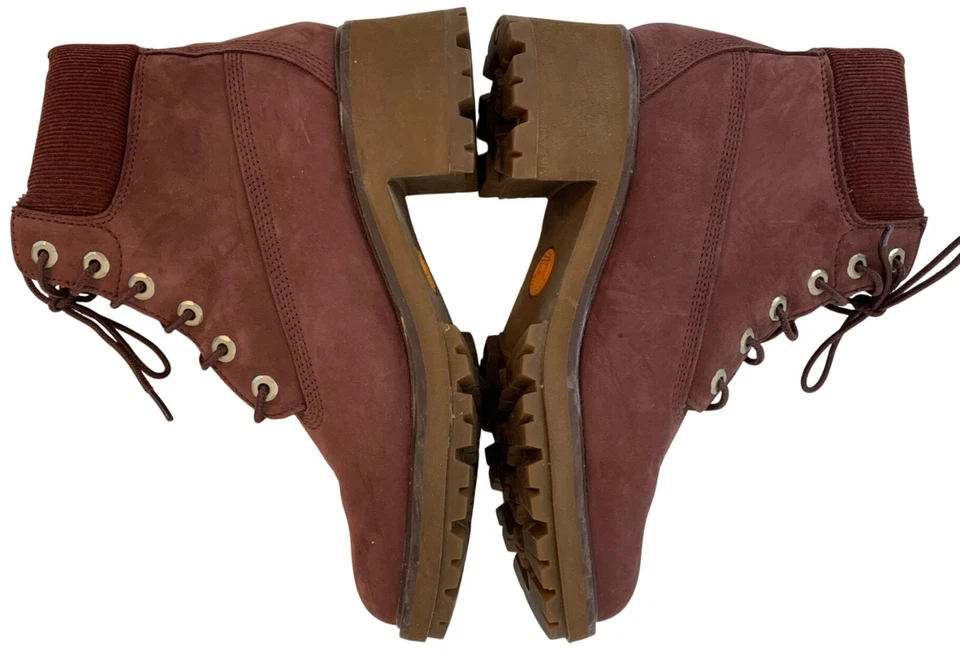 Timberland Kinsley фиолетовый нубук на шнуровке ботильоны размер 9,5 зажим подошвы B9030 - Изображение 4 из 4