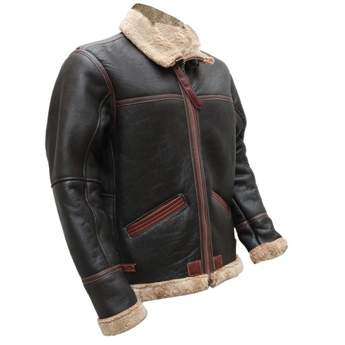 B3 RAF US Nav Mens Bomber Flying Aviator Fur Irvin Shearling Leather Jacket - Picture 2 of 5