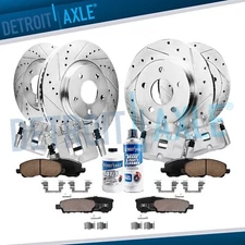 14pc Front Rear Drilled Rotors Brake Pads Calipers for Patriot Compass Avenger