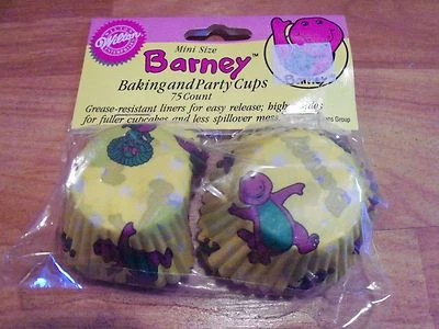 Barney Mini Baking Cups 75ct 1 1/4" Vintage 1993 Wilton NOS