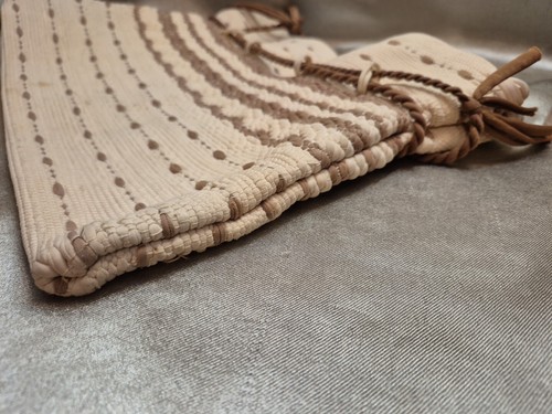 Vtg Jo Hagewood Cream Beige Woven Purse Bag Gatlinburg TN 40s Nylon Hand Loomed - Picture 16 of 16
