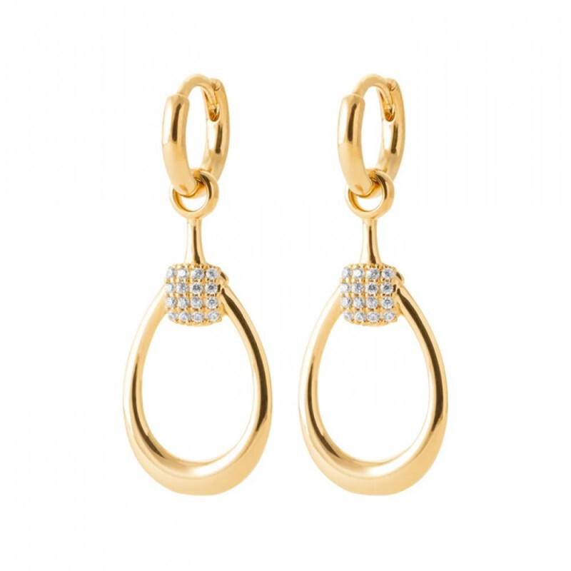 Boucles d'oreilles créoles plaqué or 18 carats anti-allergie avec oxydes de zirconium