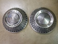 Set Of 2 1965-1968 Ford Galaxie Ltd Vintage 9.5 Dog Dish Hubcaps Used Set Of 2 1965-1968 Ford Galaxie Ltd Vintage 9.5 Dog Dish Hubcaps Used