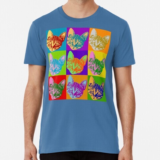 Cat Pop Art Inspired Grapshic Cats Kitty Bright Color Design S-5XL USA T-Shirt