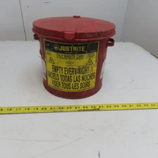 Justrite 09200 2 Gallon Capacity Galvanized Steel Oily Waste Can
