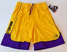 And1 Mens Basketball Gym Workout Shorts Yellow Purple ALL SIZES M L XL 2XL 3XL