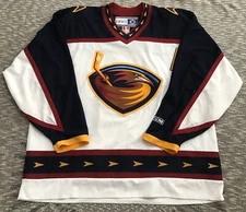 VINTAGE CCM NHL ATLANTA THRASHERS WHITE EMBROIDERED JERSEY MEN'S Size 2XL Rare