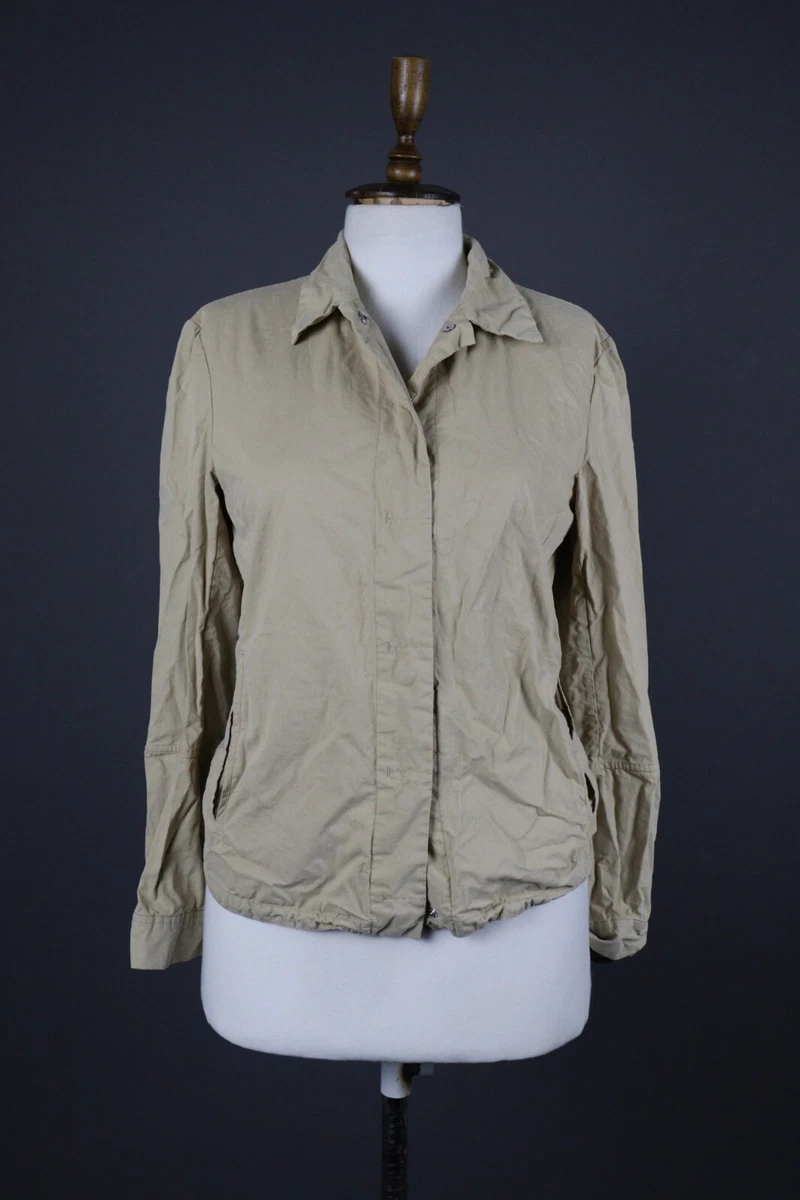 JIL SANDER Beige Cotton Snap Overshot Blazer Jacket Size 36 / S