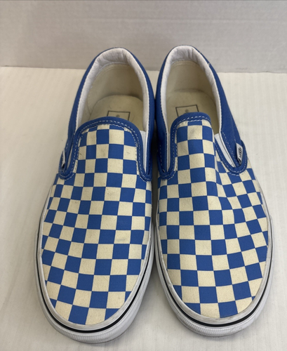 Vans Classic Slip On Imperial Blue and White Checkered Size M 9 / W 10.5 - Picture 2 of 10
