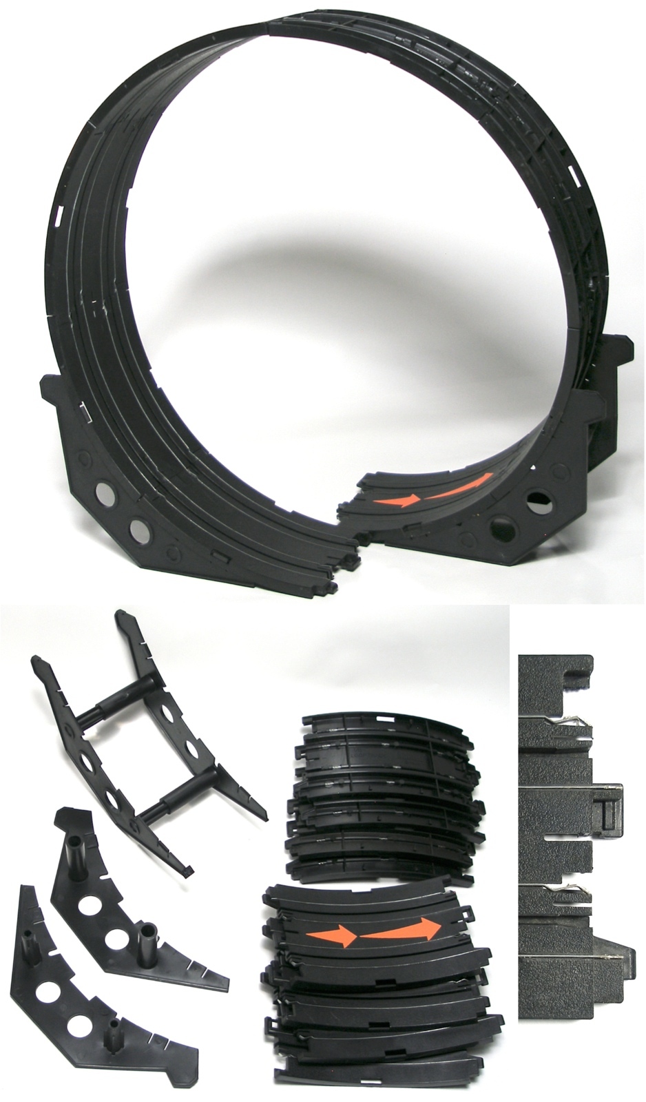 10pc TOMY Aurora AFX HO Slot Car LOOP TRANSITION TRACKS +SUPPORTS