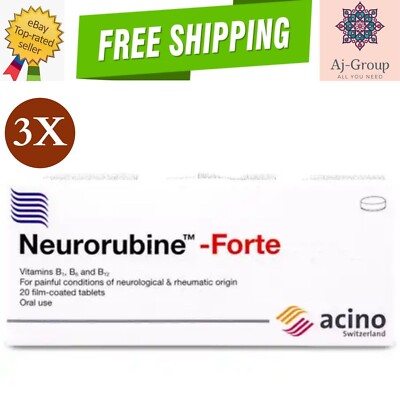 3 Pack X Neurorubine Forte With Vitamin B1, B6, B12 For Nerves, Free Shipping