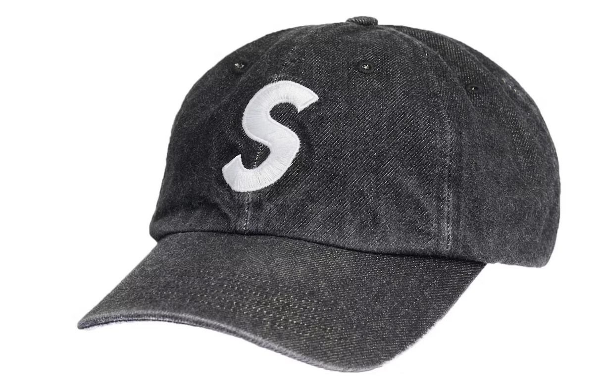 Casquette Supreme Kev Lar Denim S Logo 6 panneaux noir S/S 2022